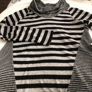 Orange Creek Black and White Striped Sweater